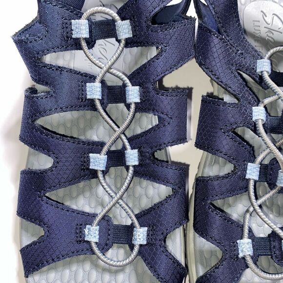 Skechers Luxe Women’s Navy Foam Sandals 11 Length - Picture 2 of 14
